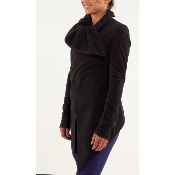 Lululemon Presence of Mind fleece wrap open front waterfall jacket size 10 - Picture 1 of 10